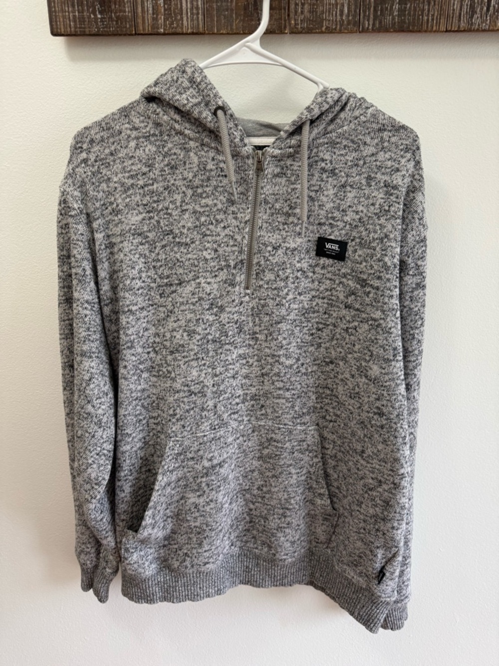 Vans Men's Heather Gray Half-Zip Hoodie Sweater